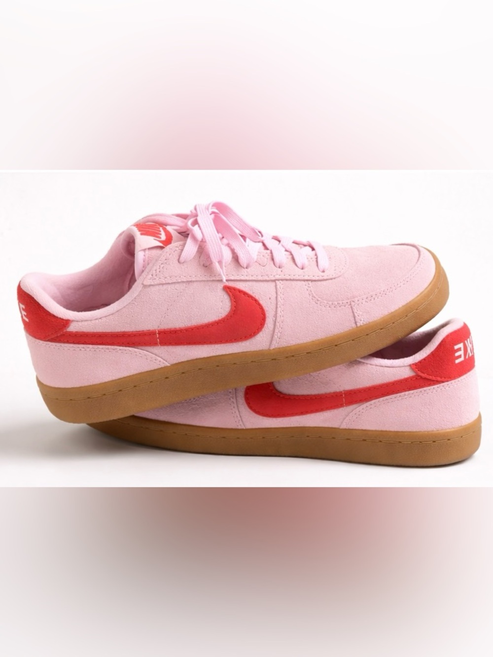 Nike Suede Pink Interior Sneaker with Red Logo